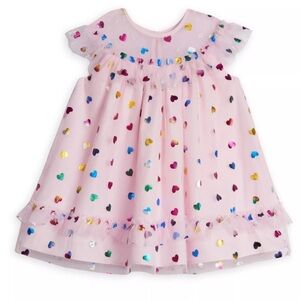Pippa & Julia Baby Girl's Malinda Foil Heart Illusion Party Dress